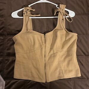 Women's Tan Sleeveless Top